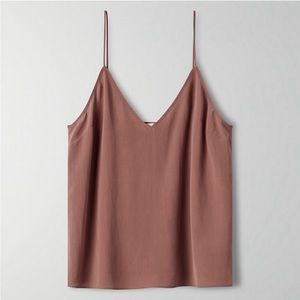 Wilfred 100% silk cami xs taupe